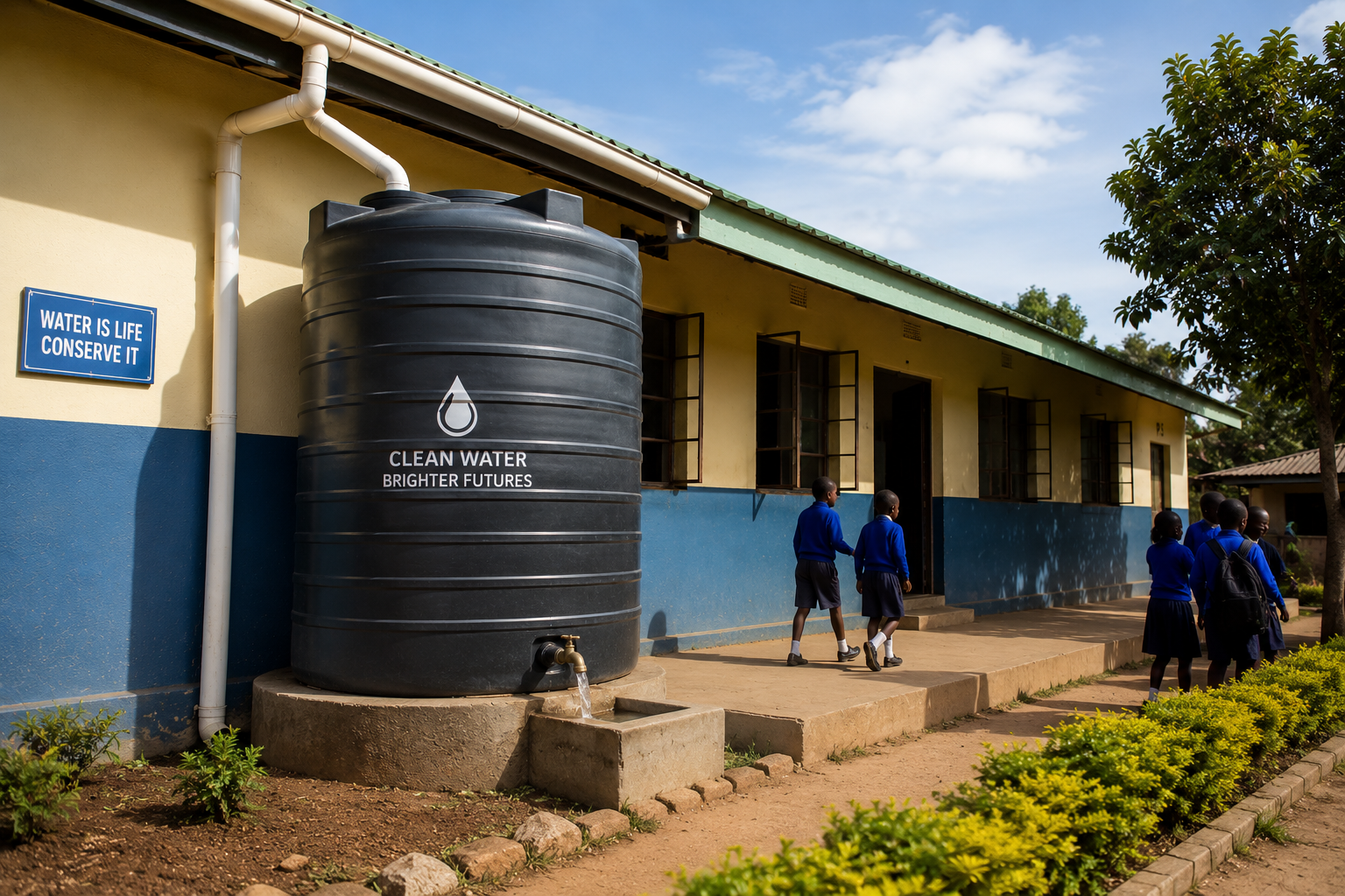 Close-up of clean water flowing from a school tap